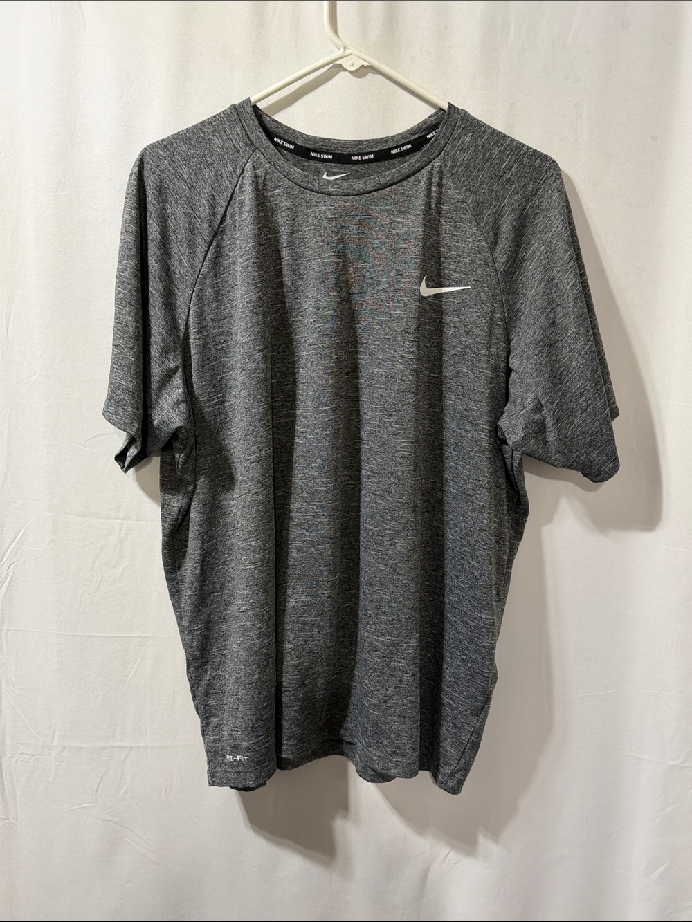Nike Short-Sleeve Swim Shirt Dri-FIT Heather Gray Performance Tee